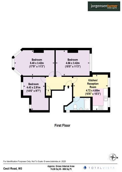 Floorplan for Cecil Road, Acton, W3