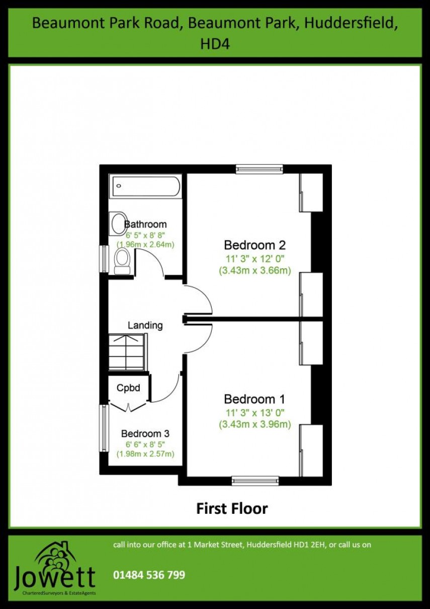 Floorplan for Beaumont Park Road, Huddersfield, HD4