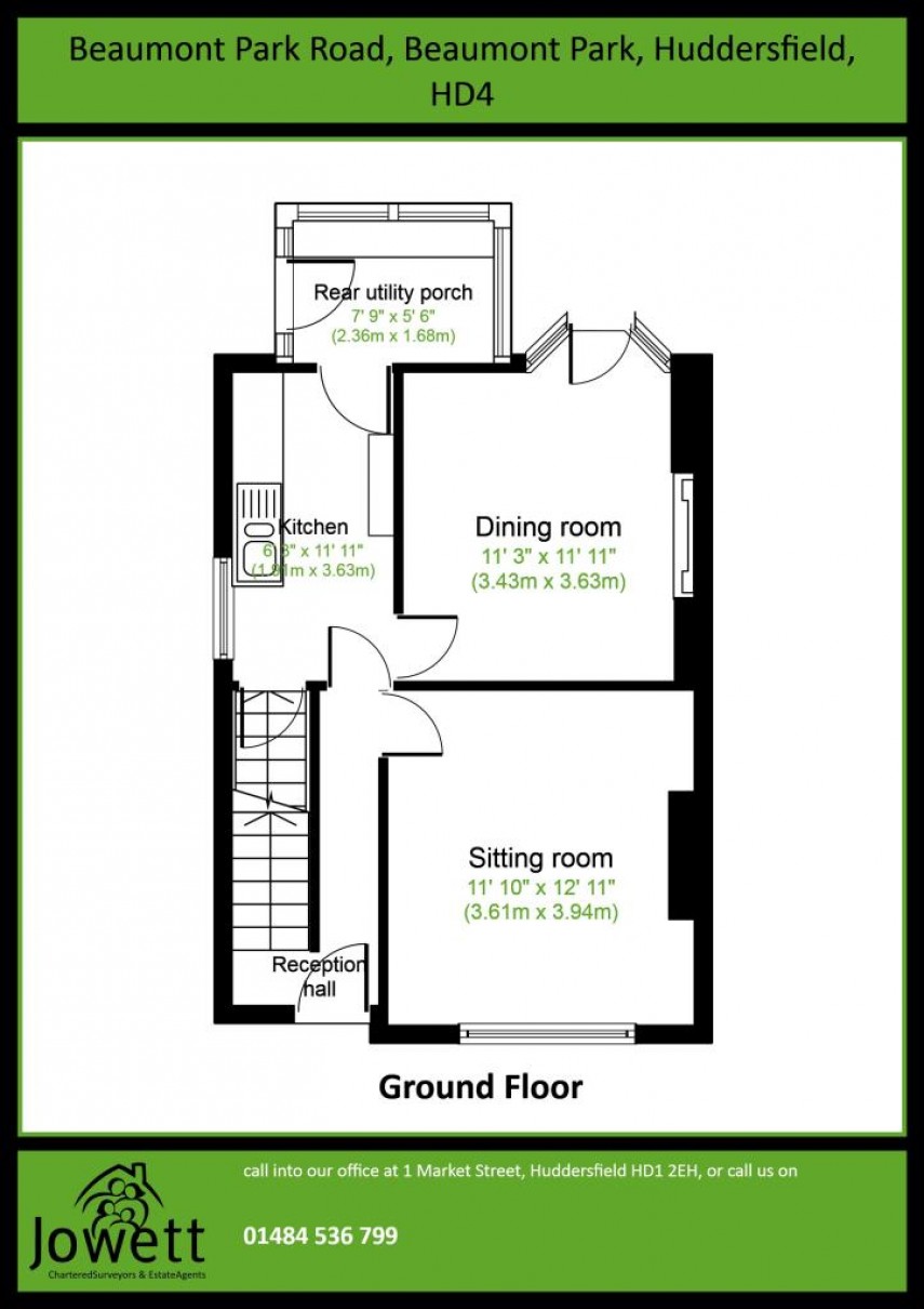 Floorplan for Beaumont Park Road, Huddersfield, HD4