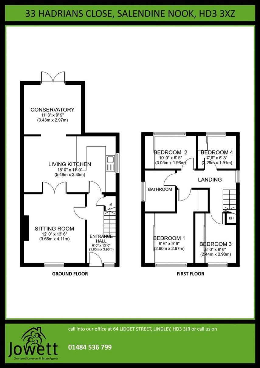 Floorplan for Hadrians Close, Huddersfield
