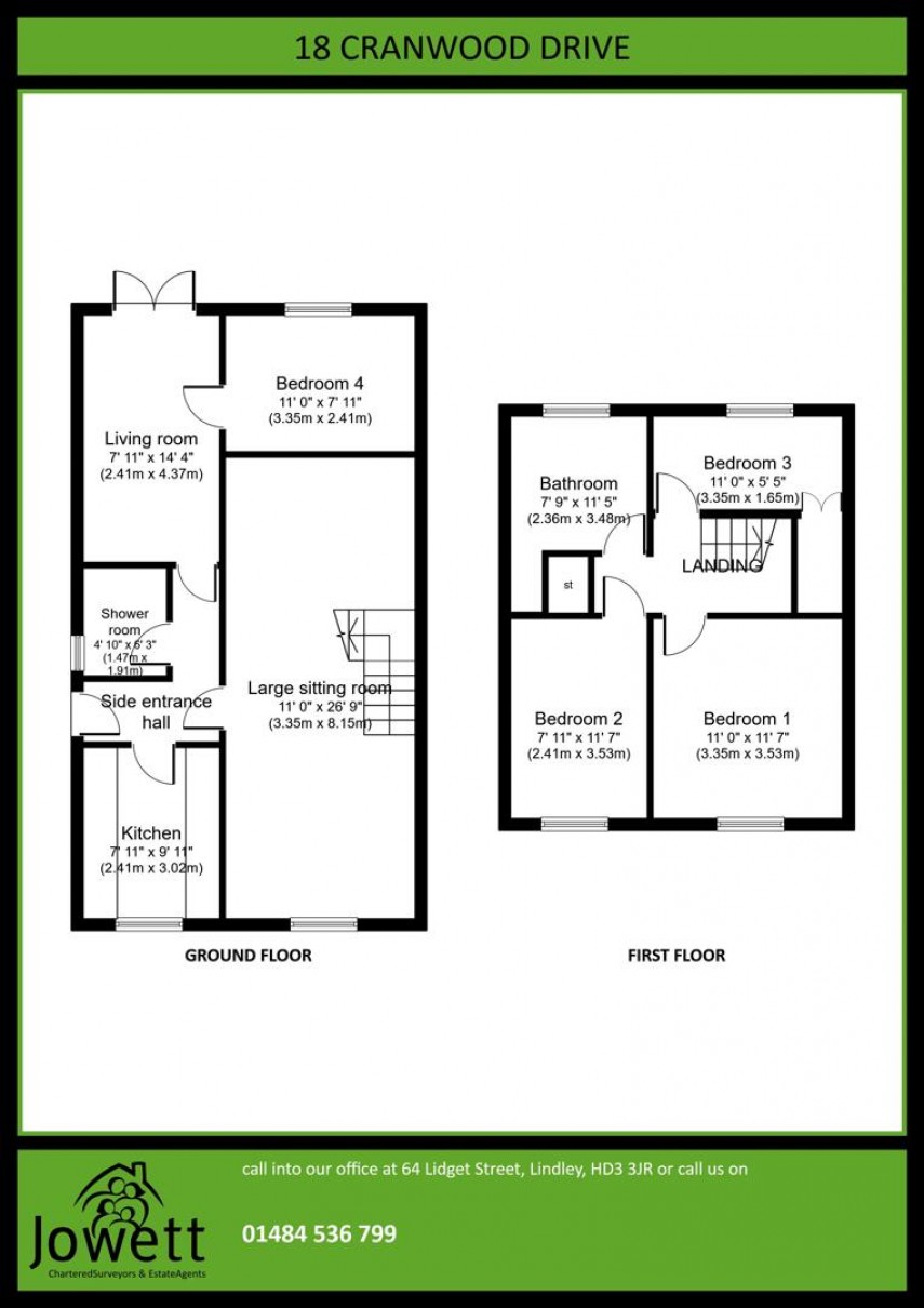 Floorplan for Cranwood Drive, Huddersfield
