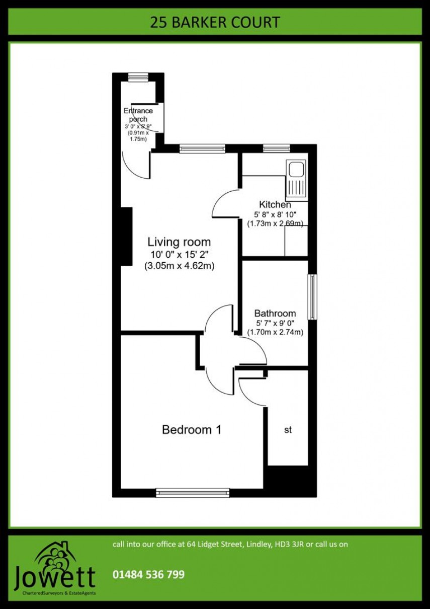 Floorplan for Barker Court, Birkby, Huddersfield