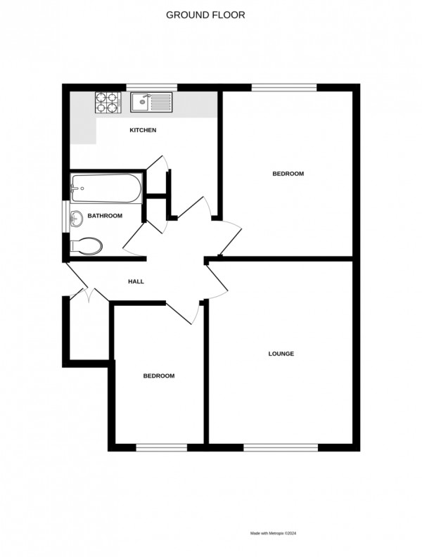 Floorplan for Denton Close, Kenilworth