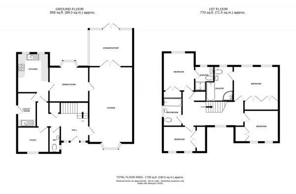 Floorplan for Swift Close, Kenilworth