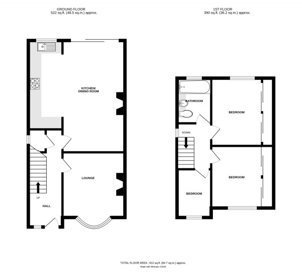 Floorplan for Red Lane, Burton Green, Kenilworth