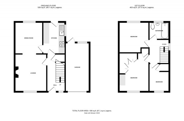 Floorplan for Harlech Close, Kenilworth