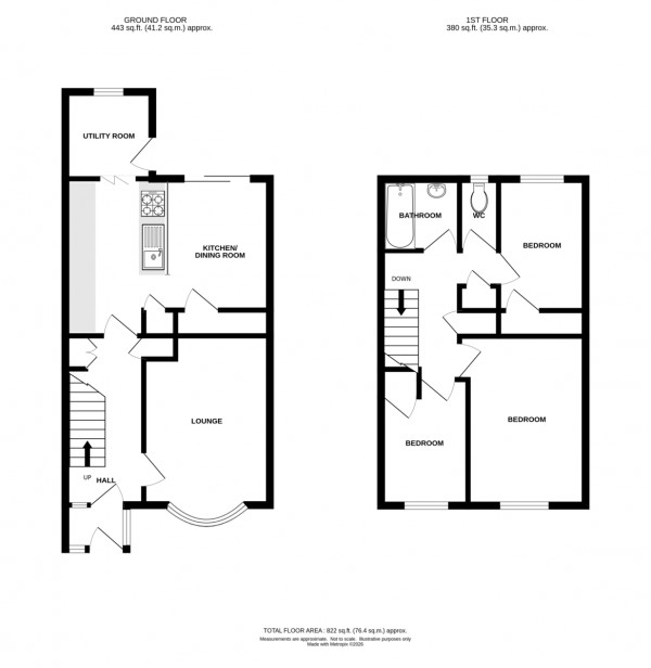 Floorplan for Cross Lane, Cubbington, Leamington Spa