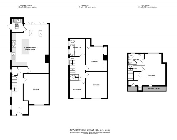 Floorplan for Queens Close, Kenilworth