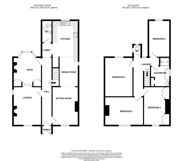 Floorplan for Warwick Road, Kenilworth