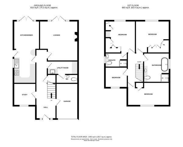 Floorplan for The Meadows, Leek Wootton
