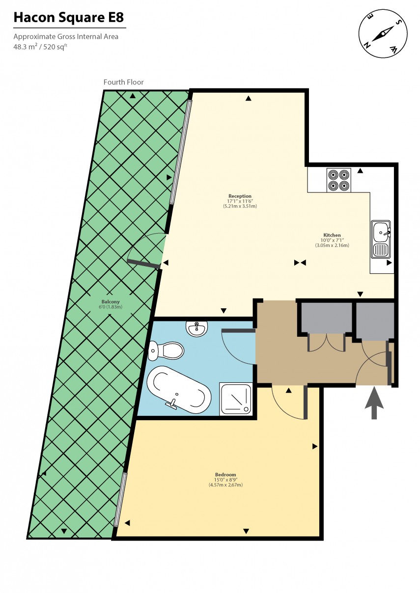 Floorplan for Hacon Square, E8