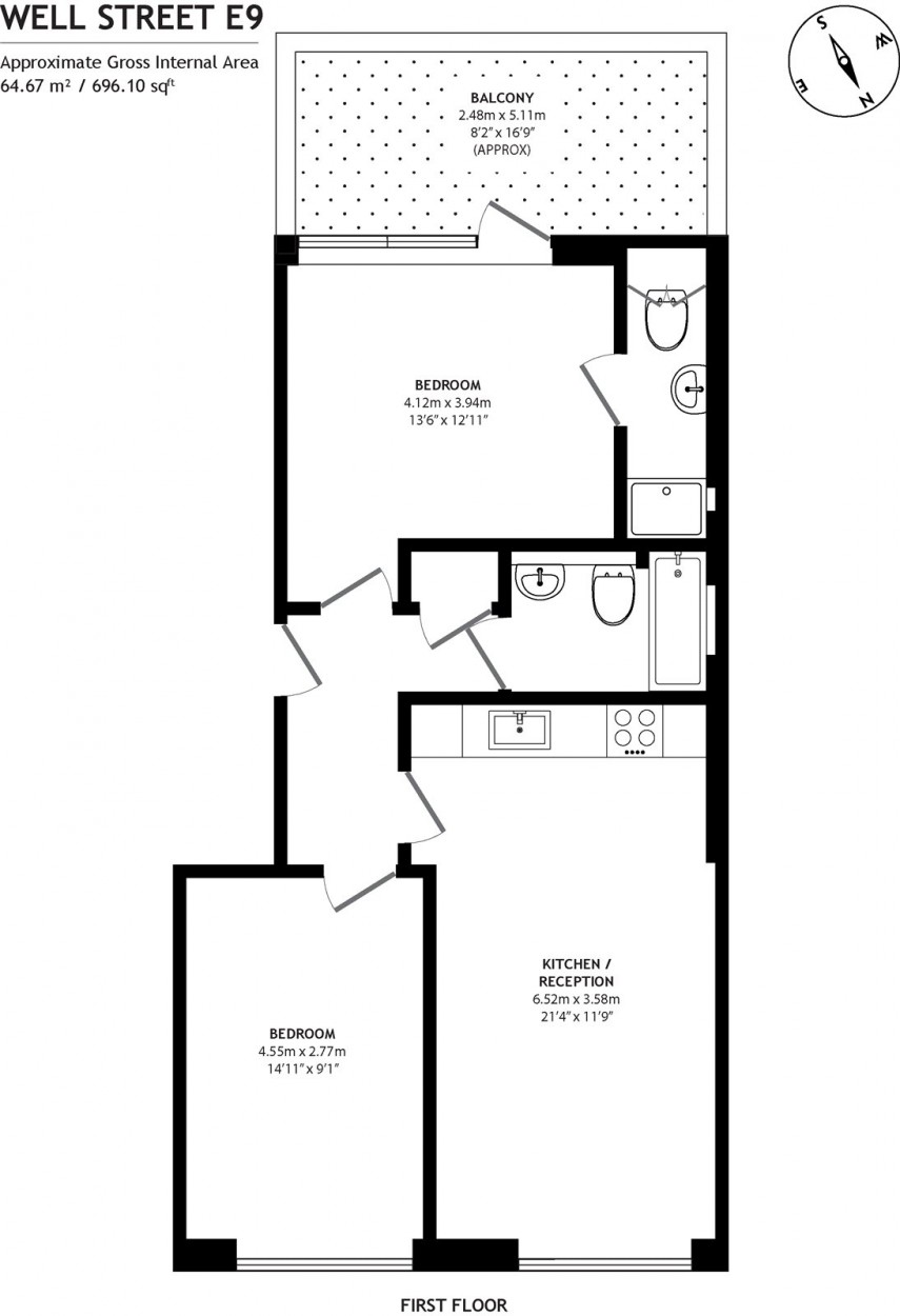 Floorplan for Oak Apartments, E9