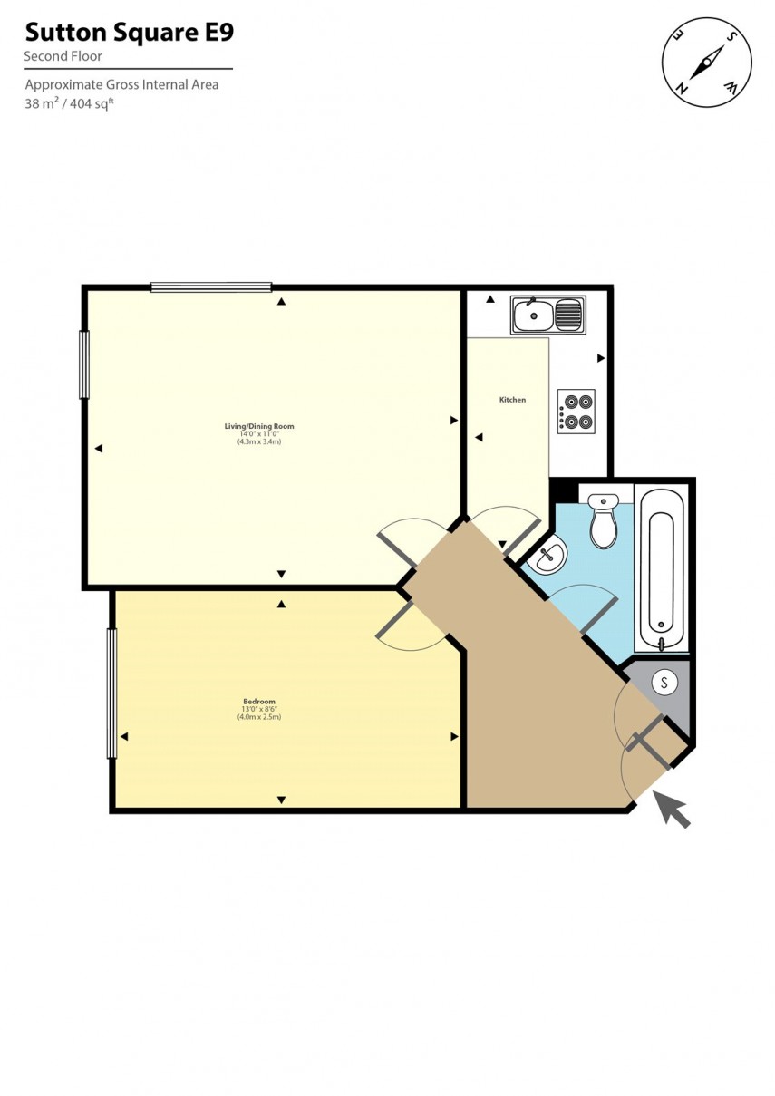 Floorplan for Sutton Square, E9