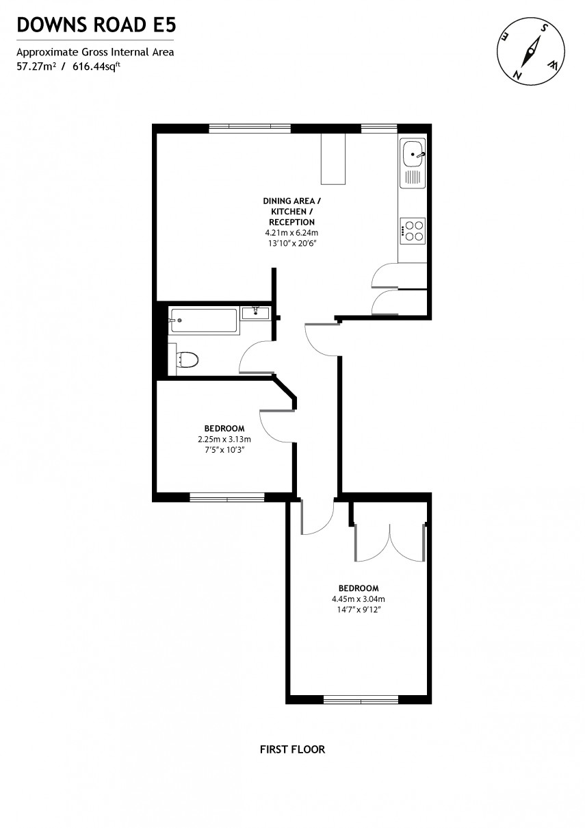 Floorplan for Downs Road, E5