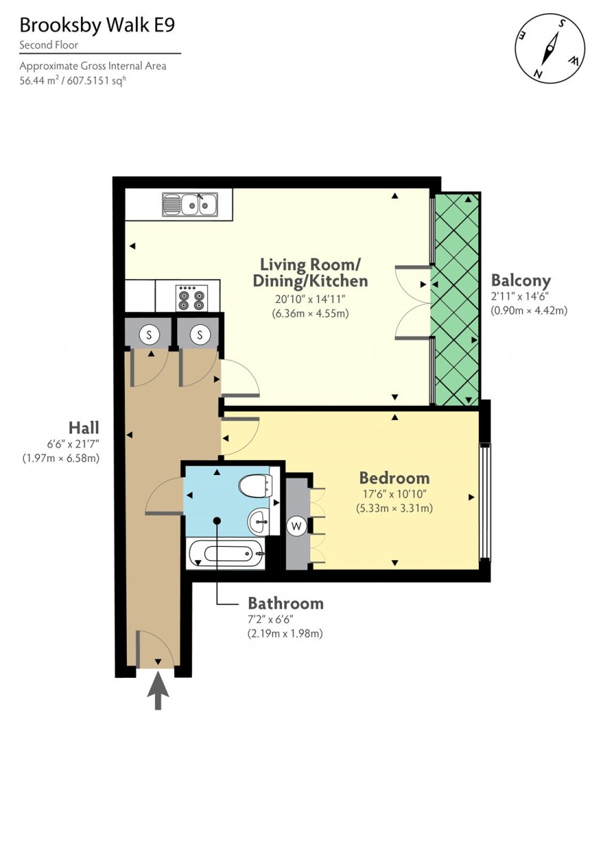 Floorplan for Brooksby's Walk, E9