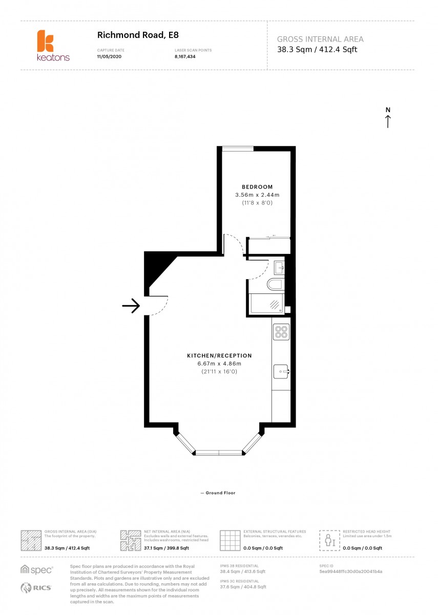 Floorplan for Richmond Road, E8