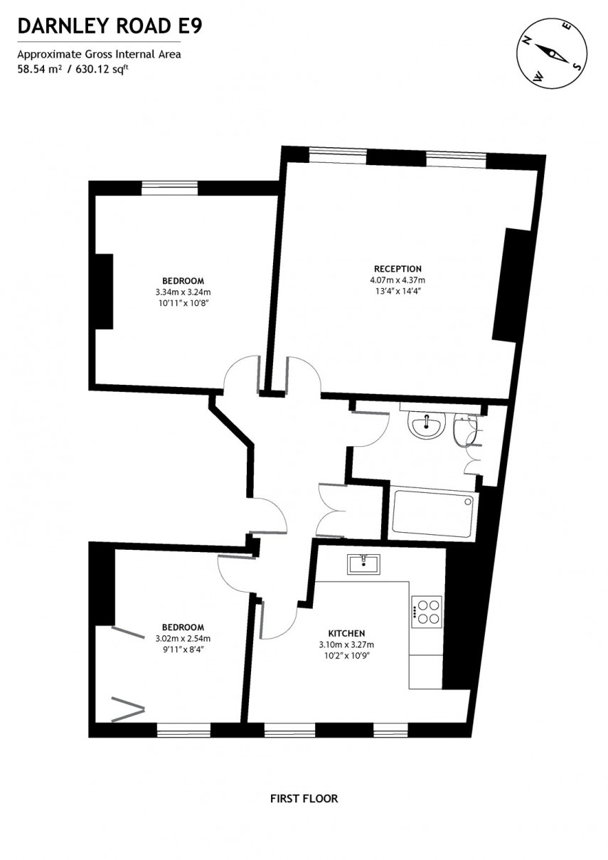 Floorplan for Darnley Road, E9