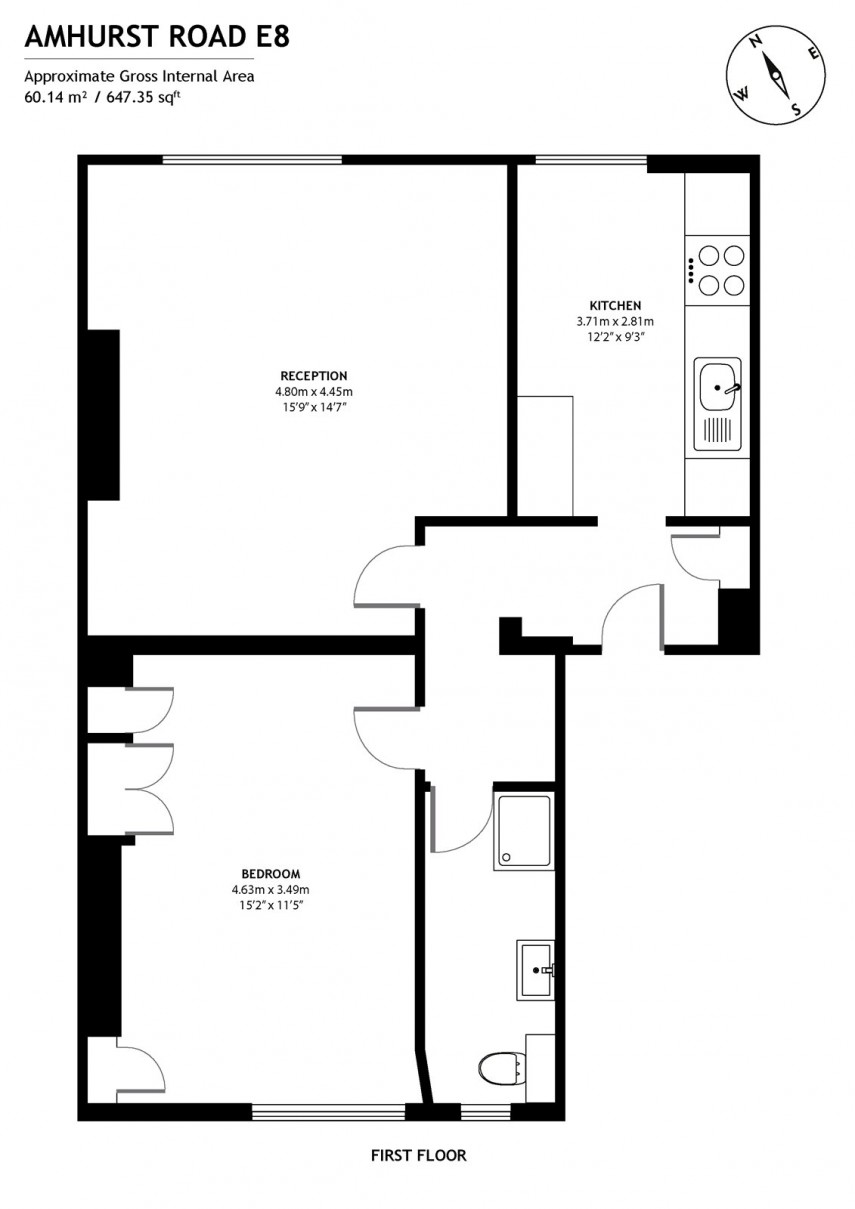 Floorplan for Amhurst Road, E8