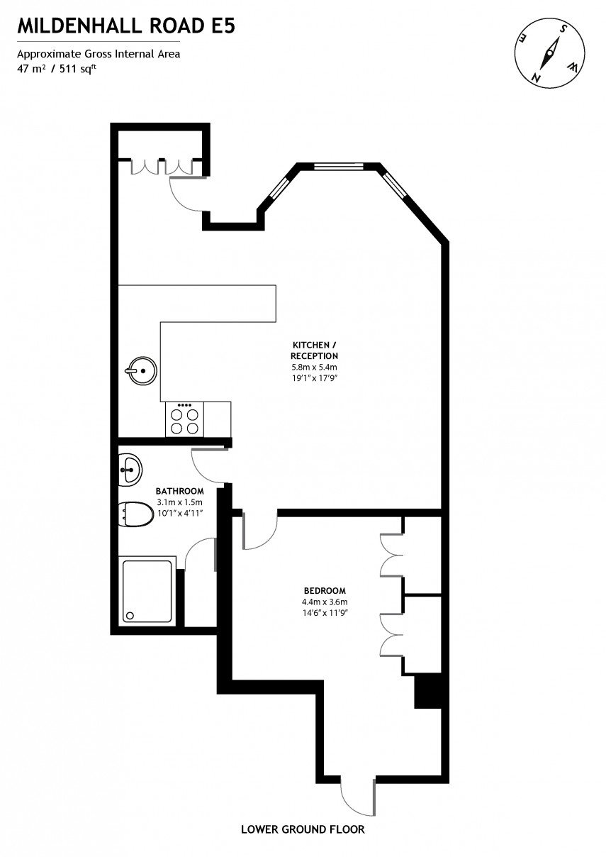 Floorplan for Mildenhall Road, E5