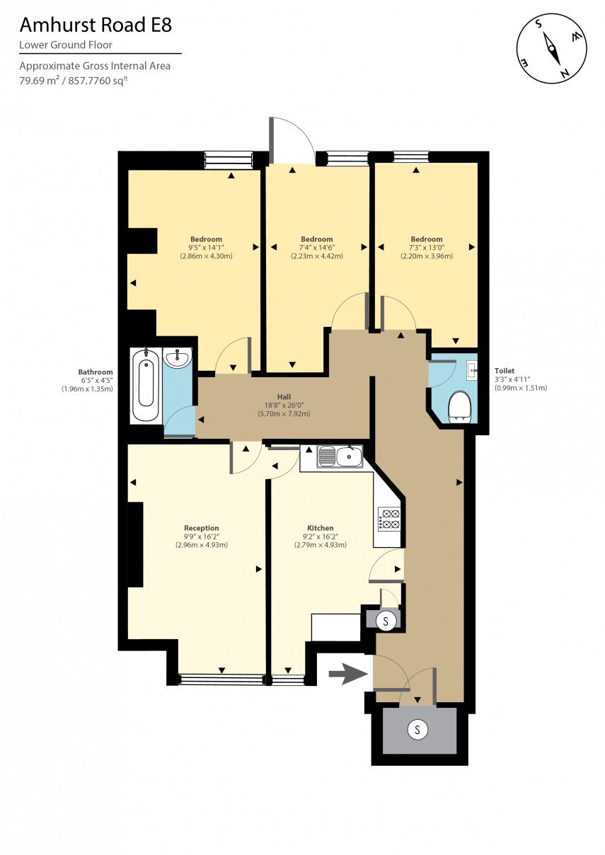 Floorplan for Amhurst Road, E8