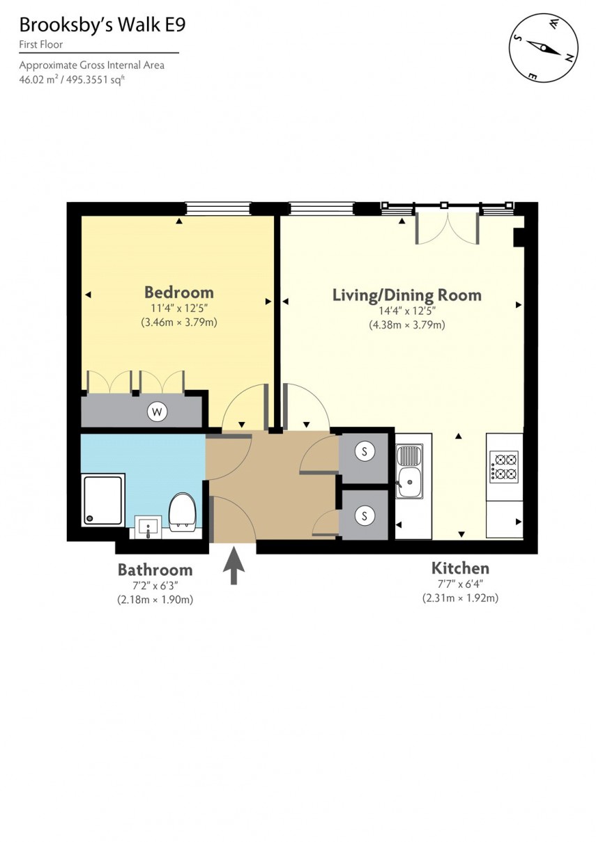 Floorplan for Brooksby's Walk, E9