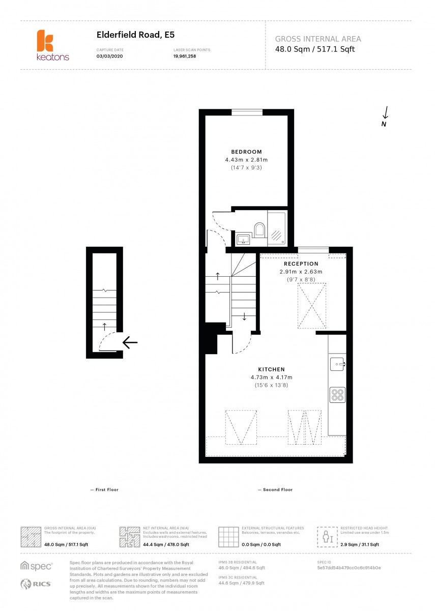 Floorplan for Elderfield Road, E5