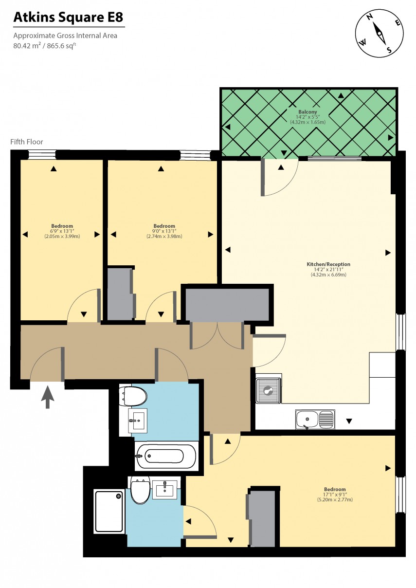 Floorplan for Atkins Square, E8