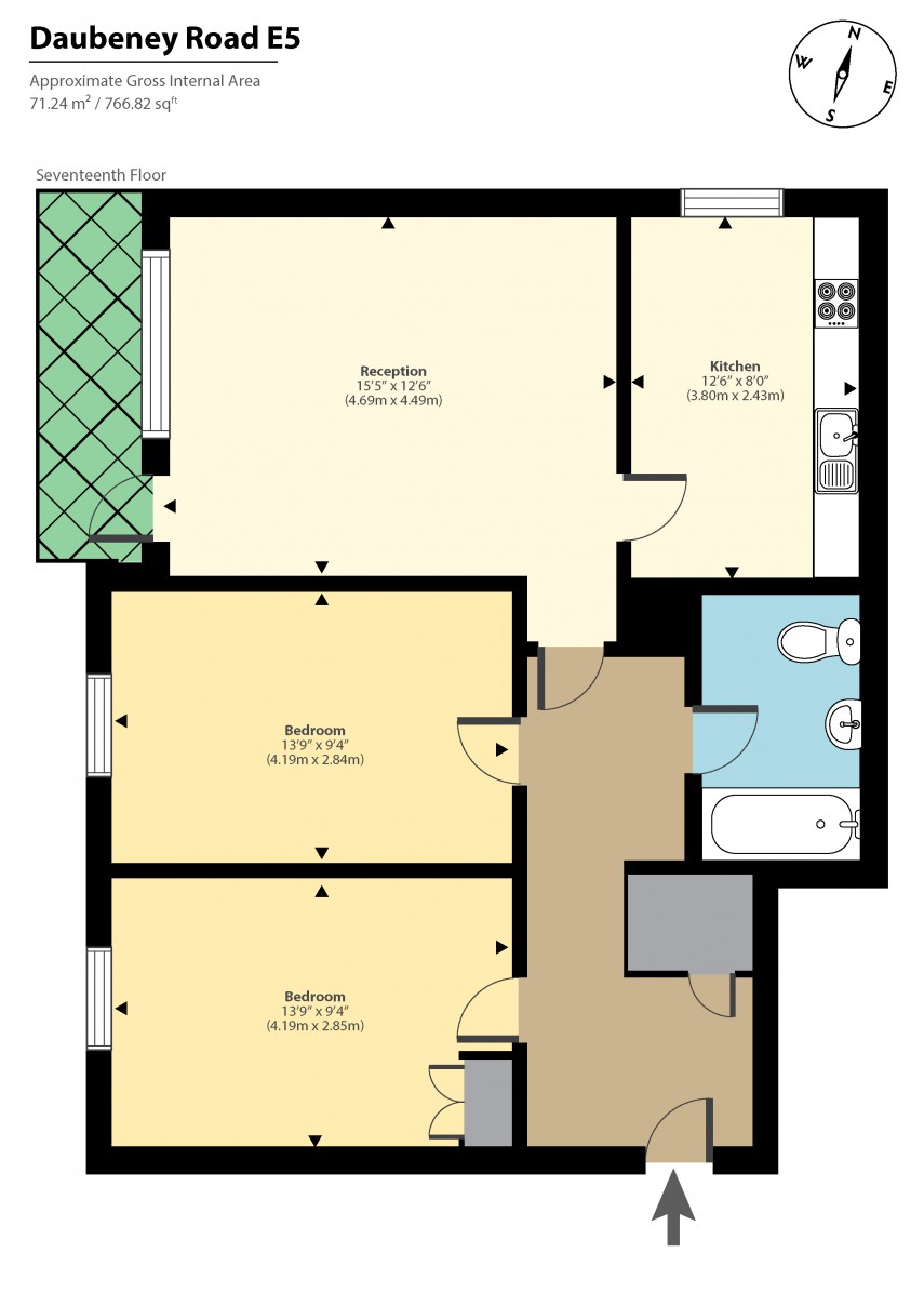 Floorplan for Landmark Heights, E5
