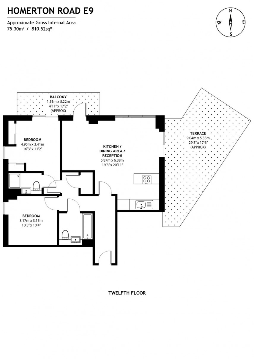 Floorplan for Sky Apartments, E9