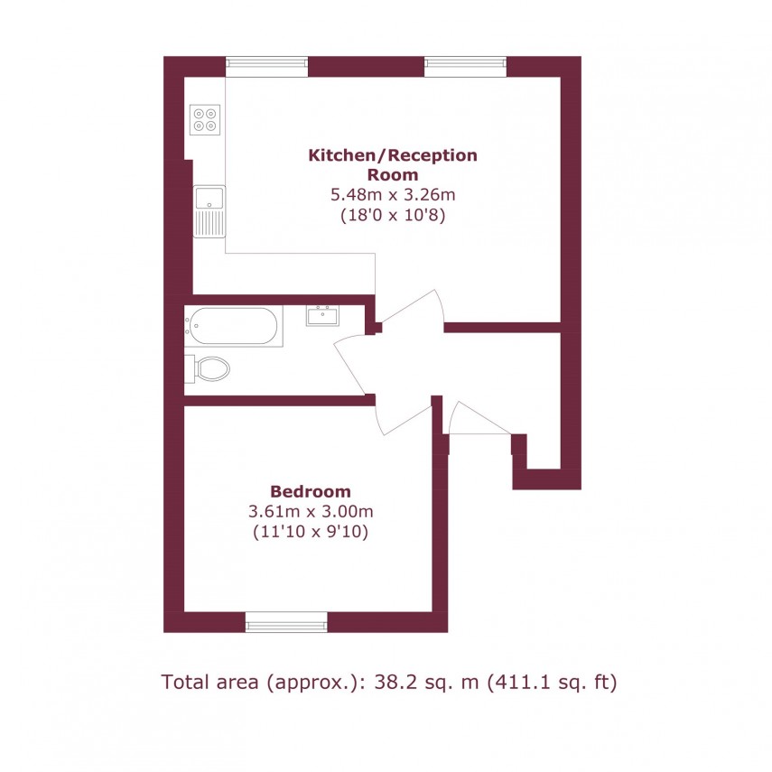 Floorplan for Victoria Park Road, E9