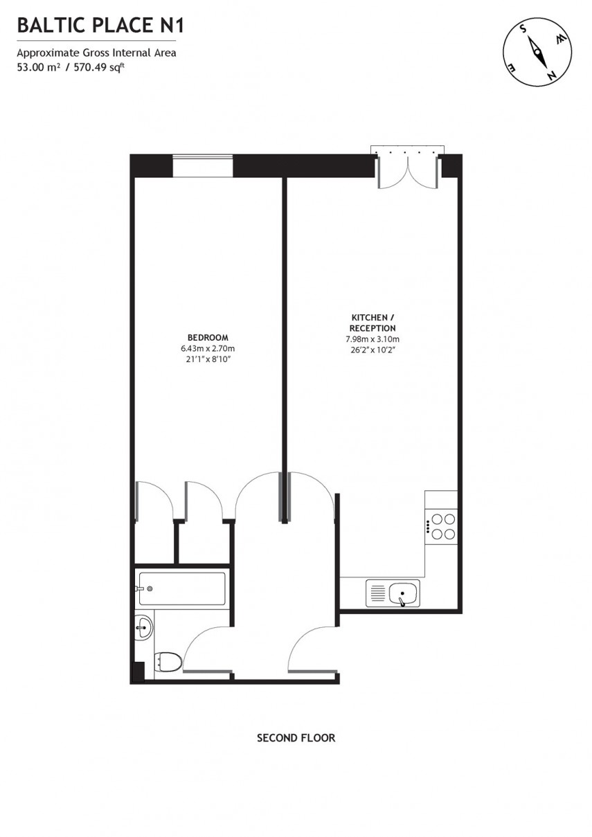 Floorplan for Baltic Place, N1