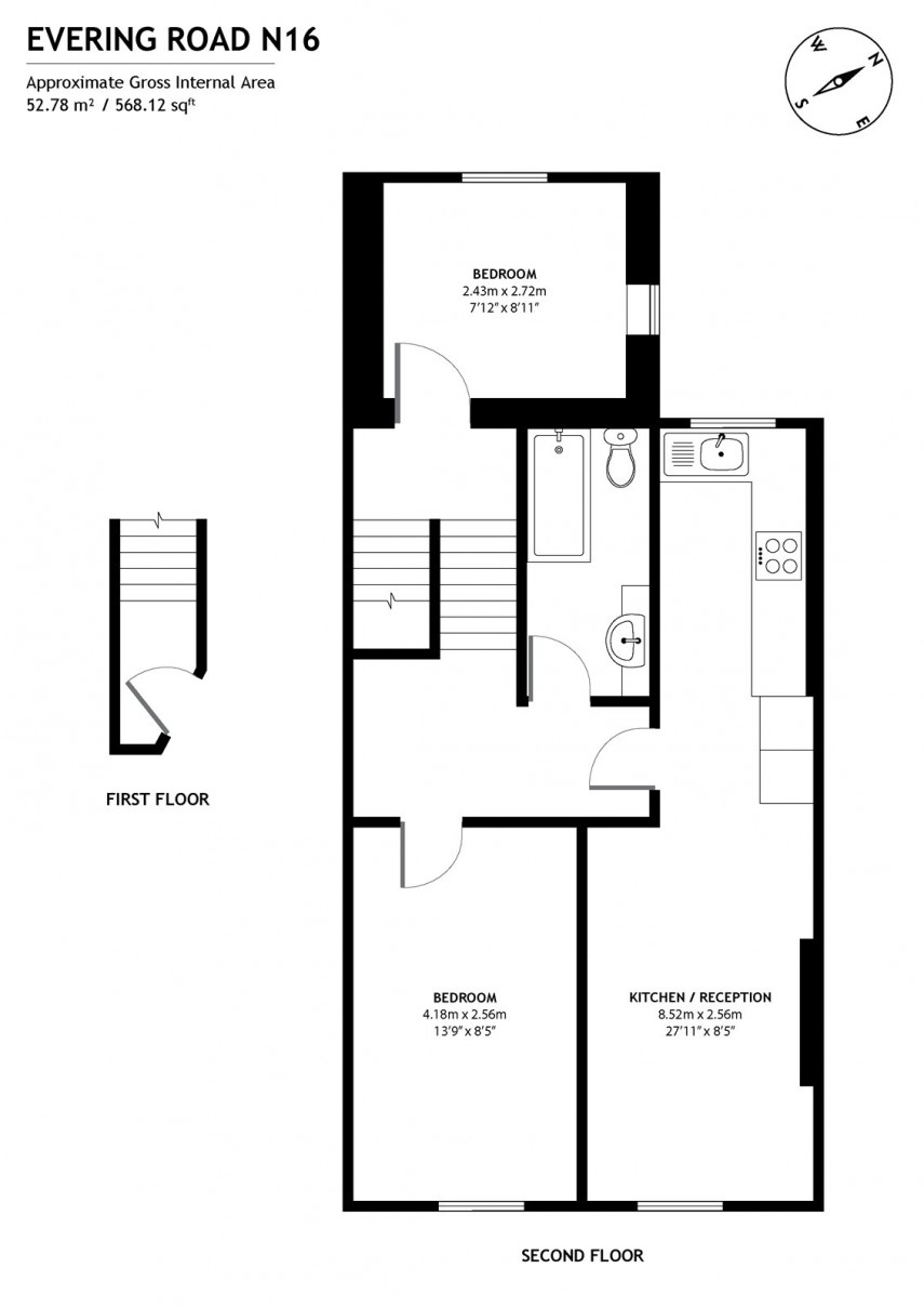 Floorplan for Evering Road, N16