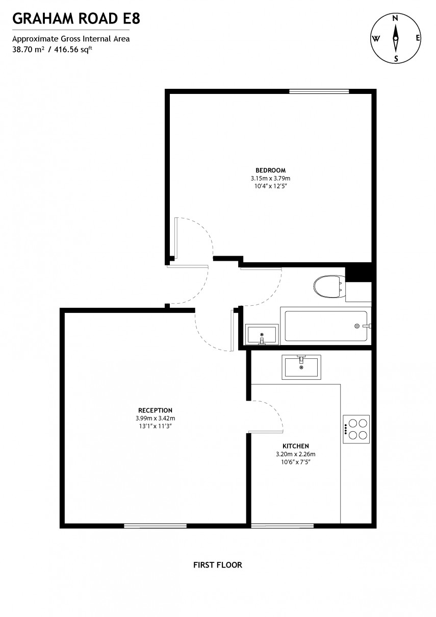 Floorplan for Graham Road, E8