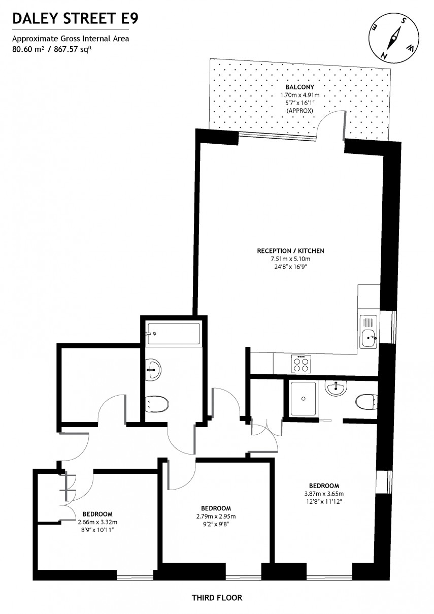 Floorplan for Daley Street, E9