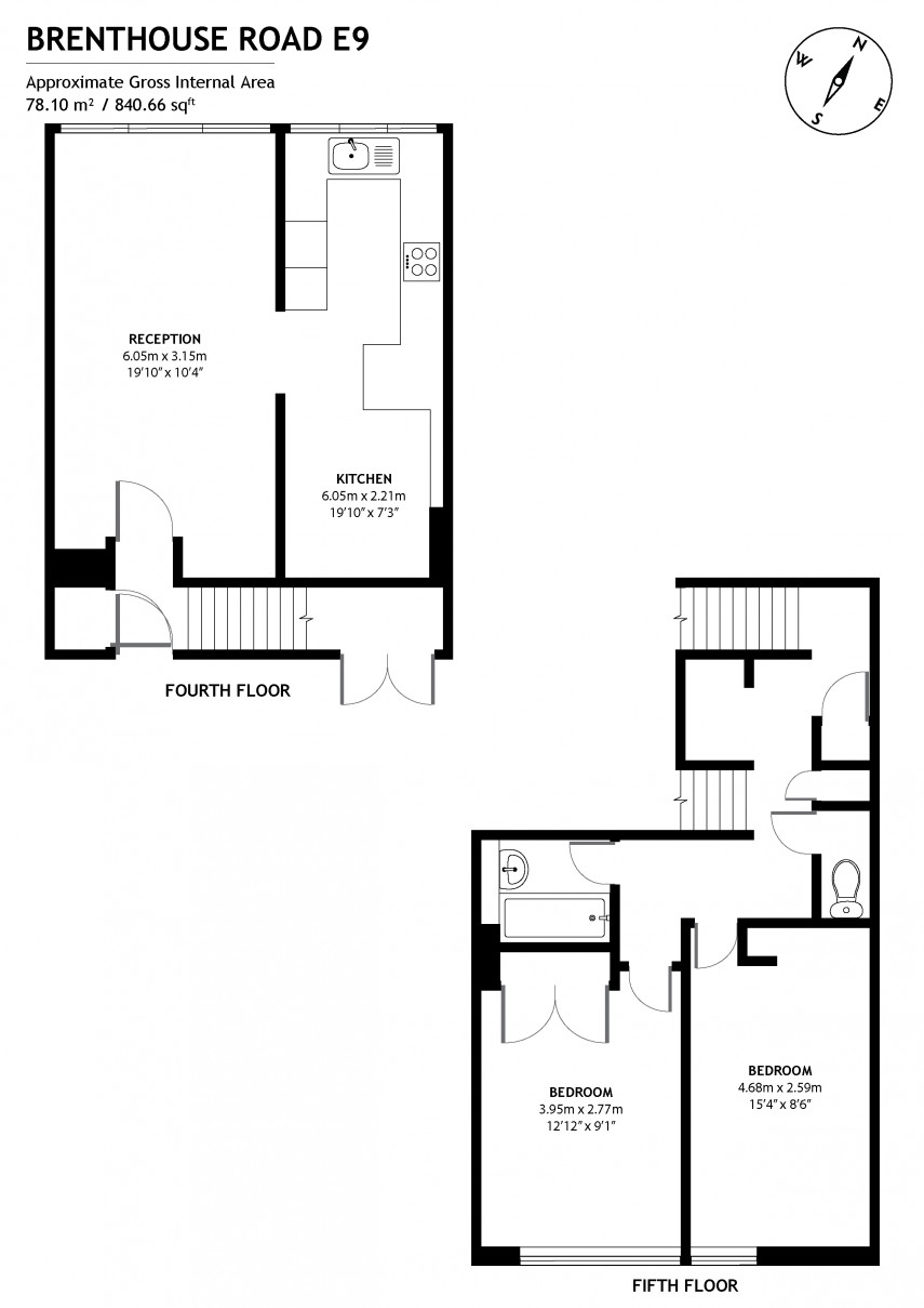Floorplan for Exbury House, E9