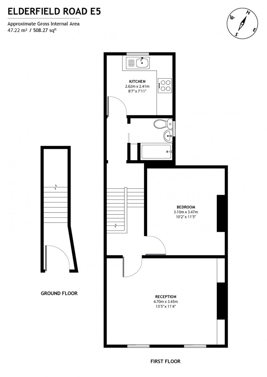 Floorplan for Elderfield Road, E5