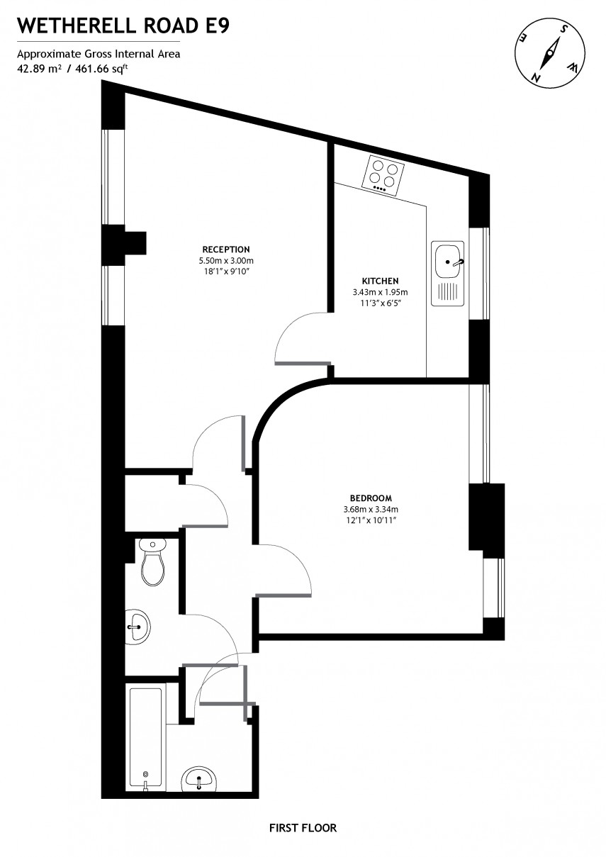 Floorplan for Wetherell Road, E9