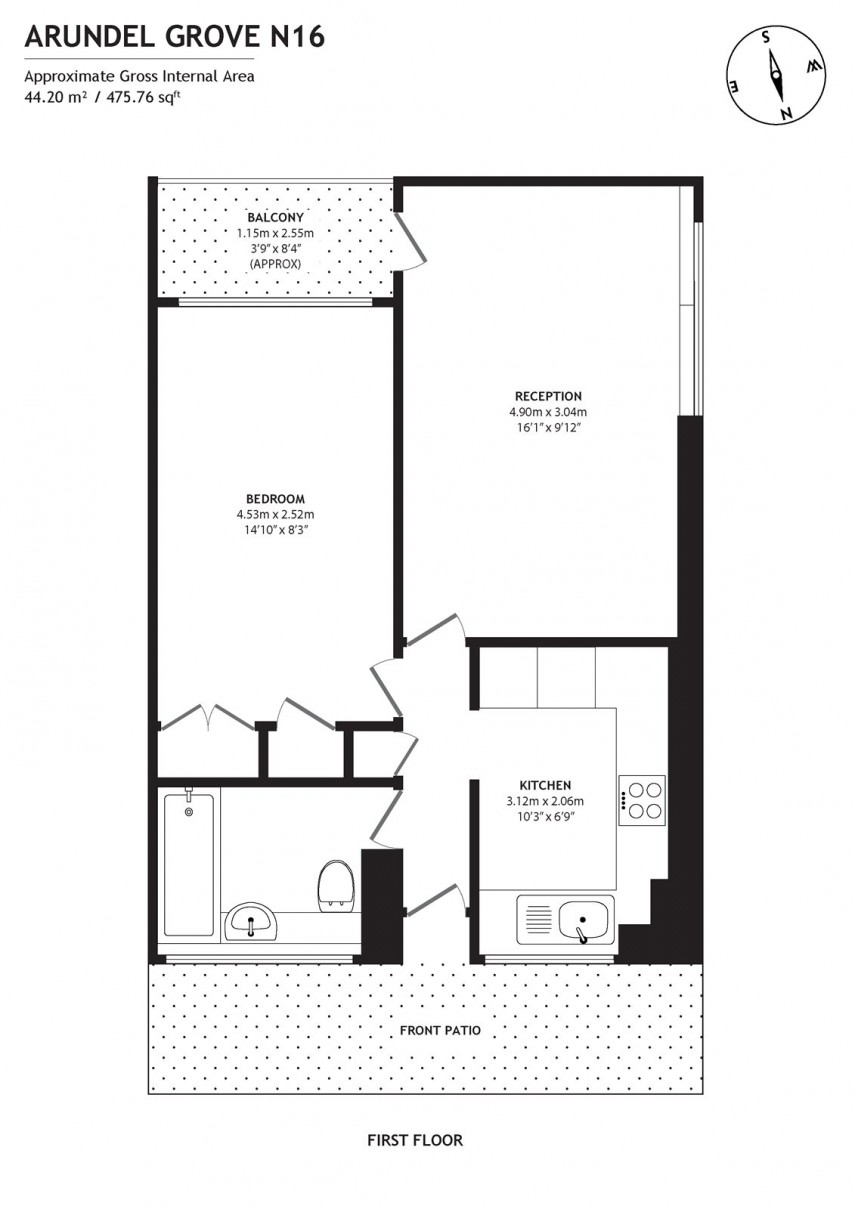 Floorplan for Arundel Grove, N16