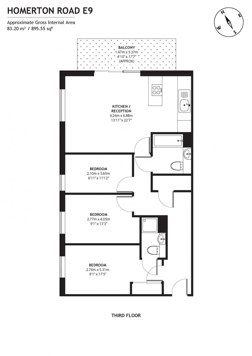 Floorplan for Sky Apartments, E9