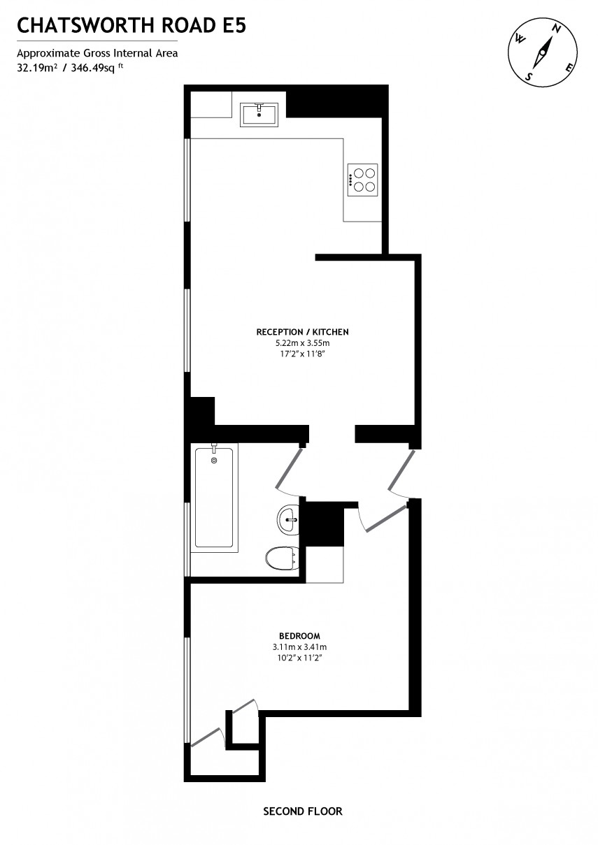 Floorplan for Chatsworth Road, E5