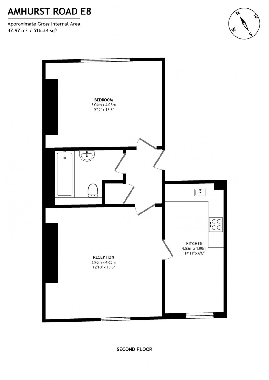 Floorplan for Amhurst Road, E8