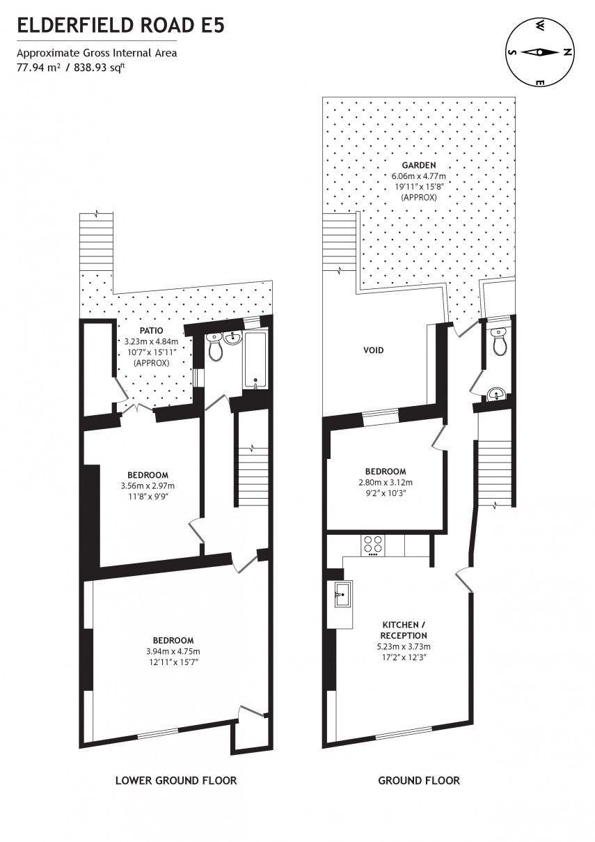 Floorplan for Elderfield Road, E5