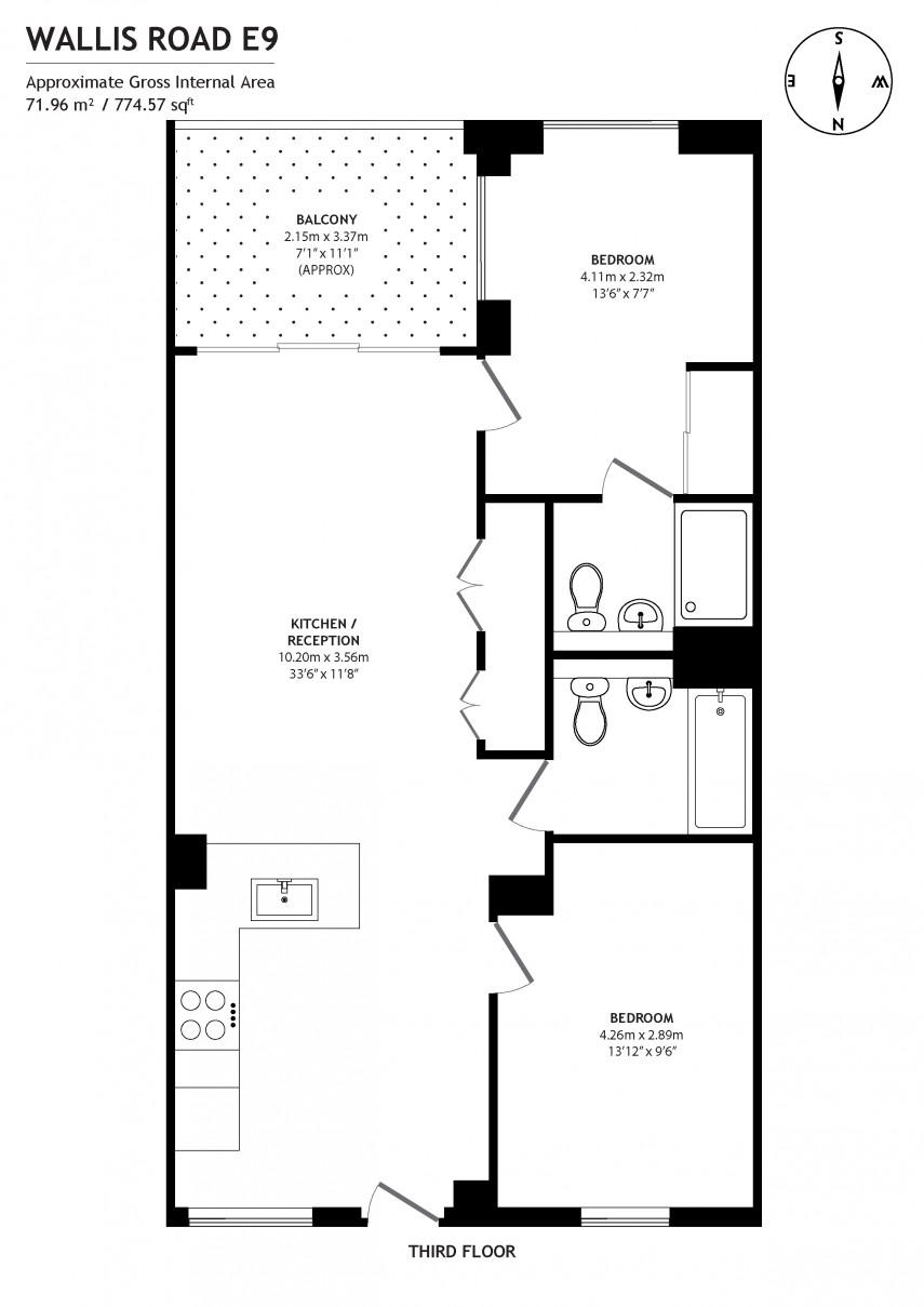 Floorplan for Wallis Road, E9