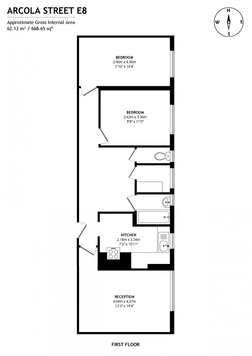 Floorplan for Arcola Street, E8