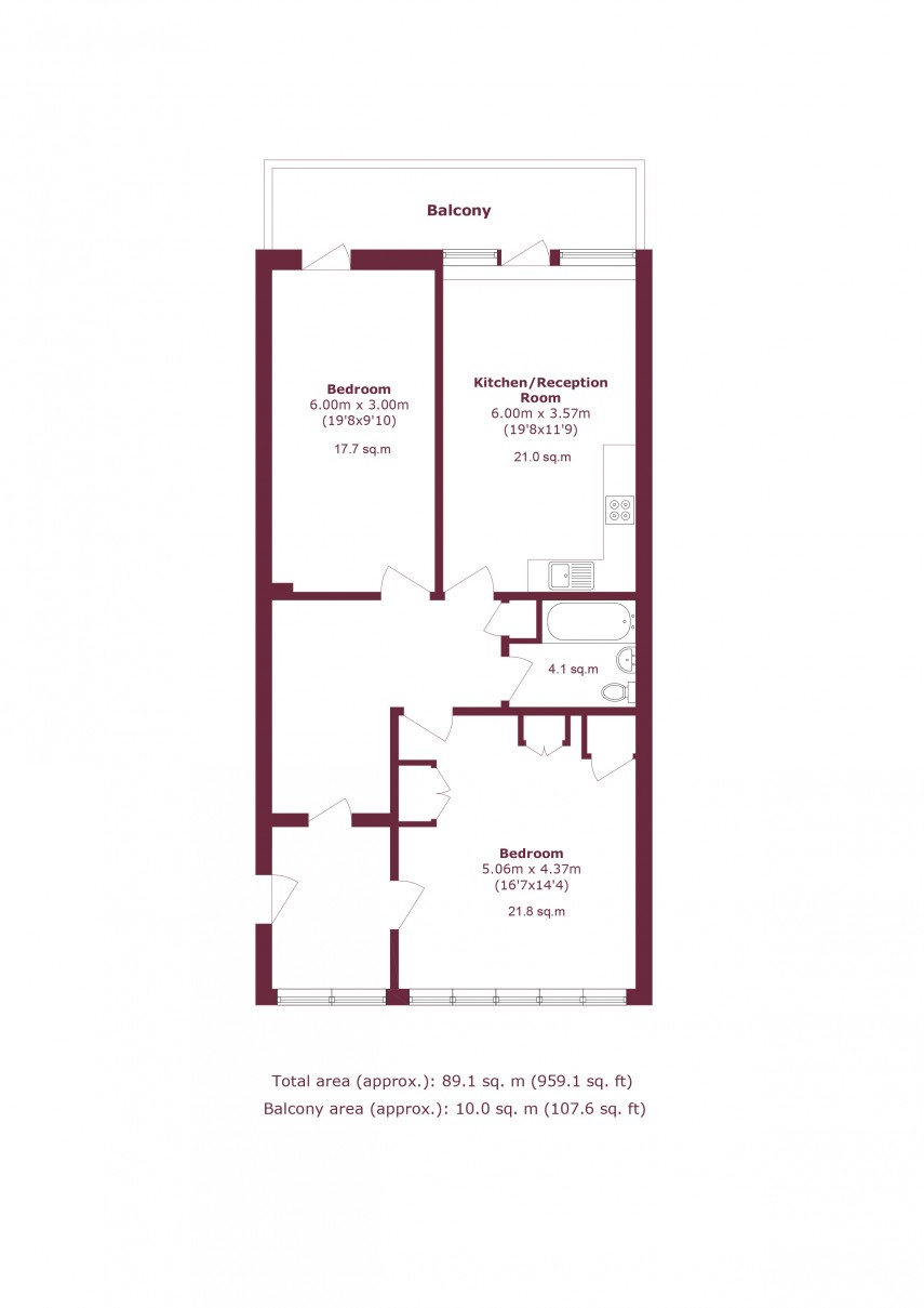 Floorplan for Ellingfort Road, E8