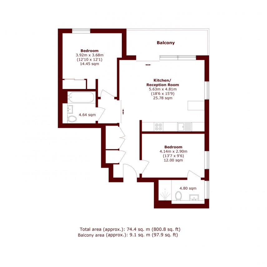 Floorplan for Downs Road, E5