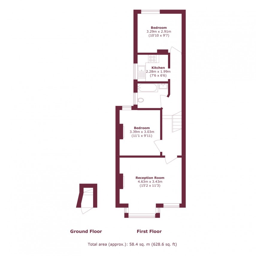 Floorplan for Chelmer Road, E9