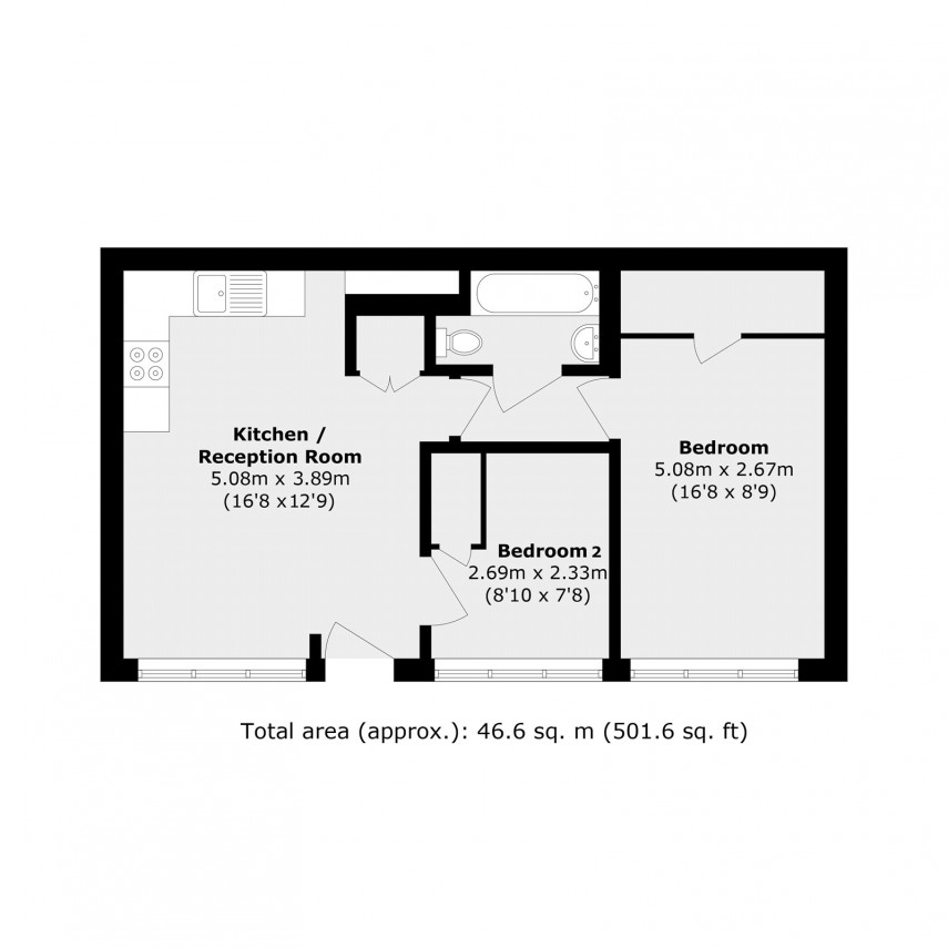 Floorplan for College Close, E9