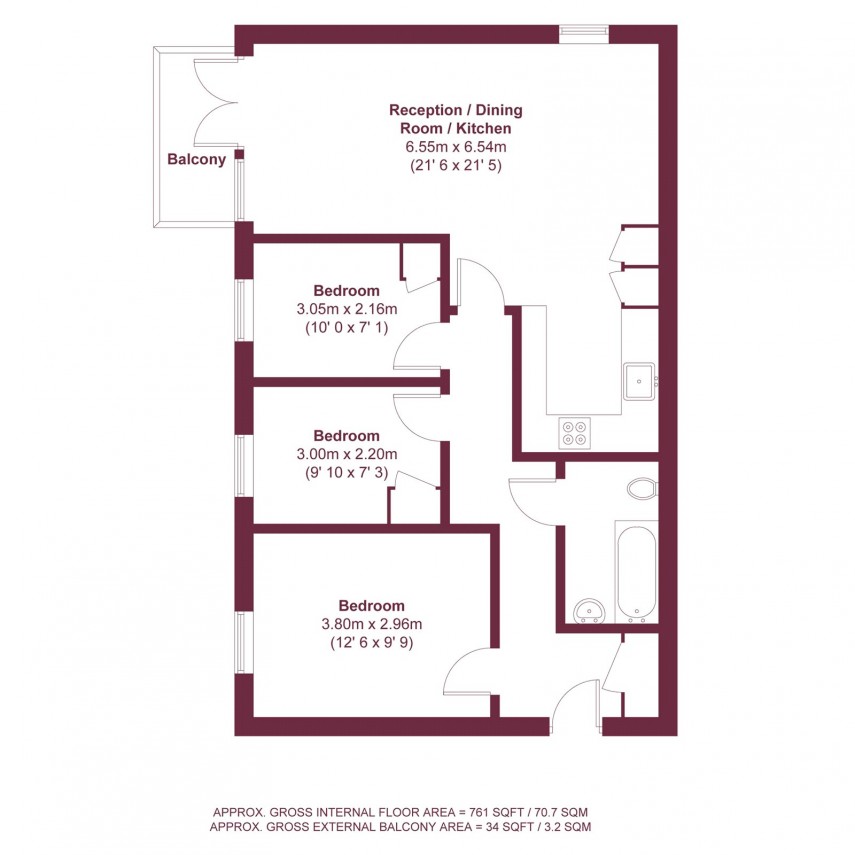 Floorplan for Lewis Gardens, N16