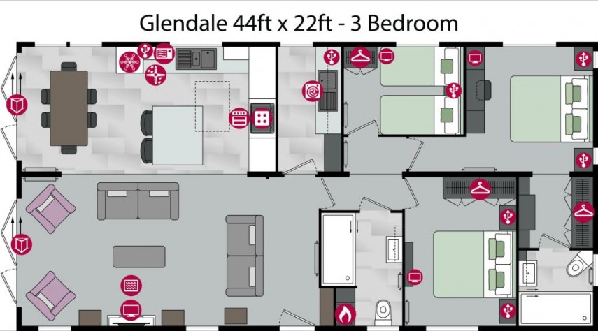 Floorplan for Pemberton Glendale Ashbourne Heights Park, Highfields Farm, Ashbourne, DE6